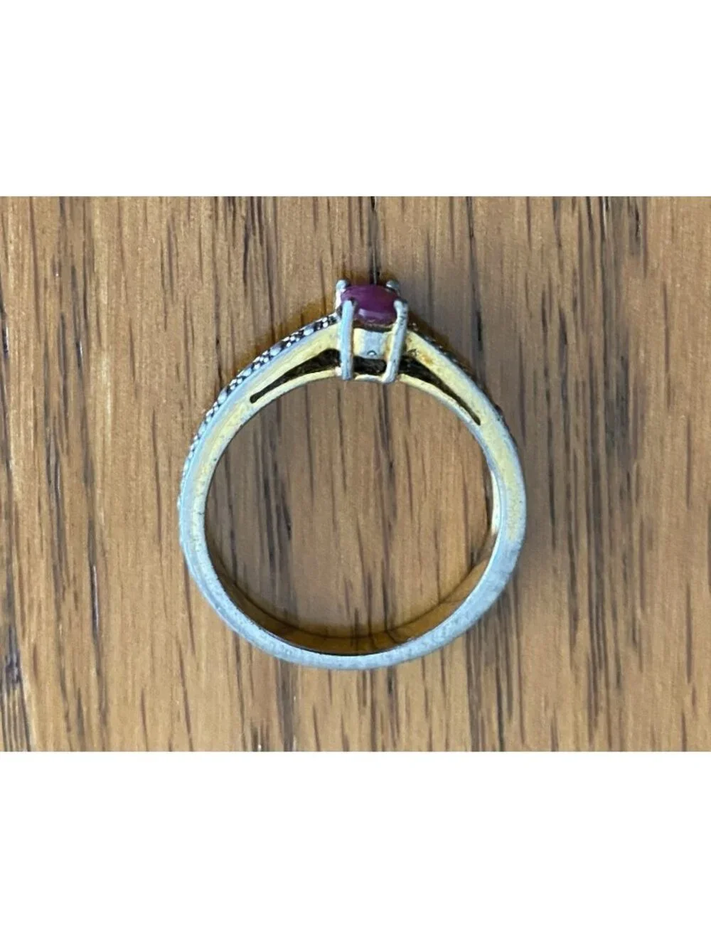 Vintage Gold Plated Genuine Ruby Ring Size: 7 3/4